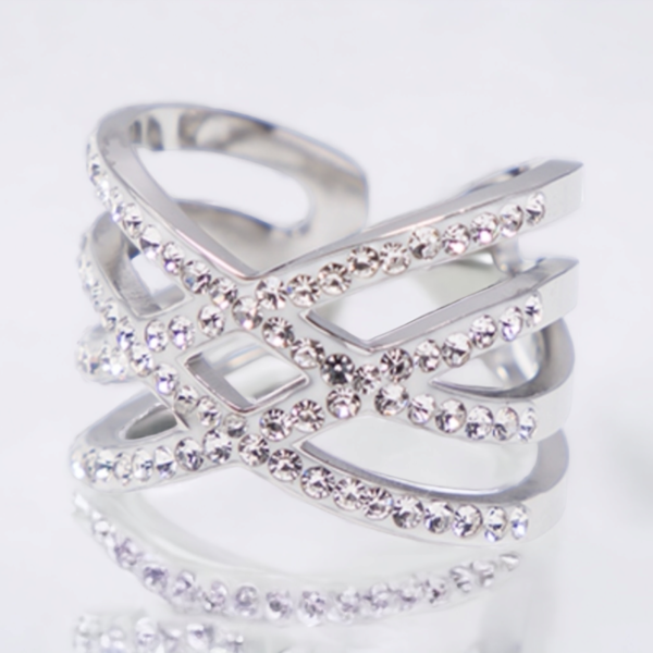 Ατσάλινο Γυναικείο Δαχτυλίδι MIRSINI σε χρώμα ασημί ,μέγεθος αυξομειούμενο.-Αντίγραφο - ατσάλι, για γάμο, αυξομειούμενα, φθηνά