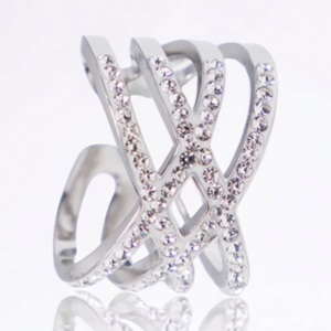Ατσάλινο Γυναικείο Δαχτυλίδι MIRSINI σε χρώμα ασημί ,μέγεθος αυξομειούμενο.-Αντίγραφο - ατσάλι, για γάμο, αυξομειούμενα, φθηνά - 2