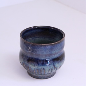 Χειροποίητο κεραμικό ποτήρι stoneware μπλε, 300ml. - πηλός, κούπες & φλυτζάνια