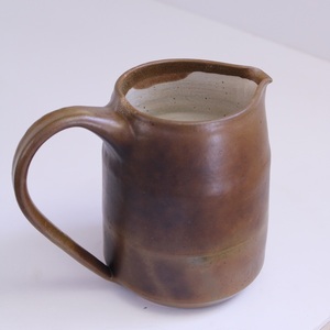 Χειροποίητη κεραμική κανάτα stoneware σε καφε και μπεζ χρώμα, 650ml. - πηλός, είδη σερβιρίσματος - 2