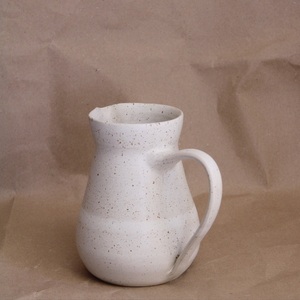 Χειροποίητη κεραμική κανάτα stoneware μπεζ, 700ml. - πηλός, είδη σερβιρίσματος - 4