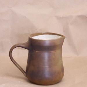 Χειροποίητη κεραμική κανάτα stoneware μπεζ - καφε, 700ml. - πηλός, είδη σερβιρίσματος - 3