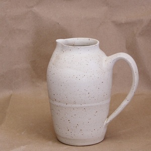 Χειροποίητη κεραμική κανάτα stoneware μπεζ, 650ml. - πηλός, είδη σερβιρίσματος - 2