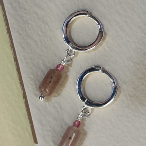 "Purple Aventurine" Earrings - ημιπολύτιμες πέτρες, ασήμι 925, μικρά, κρεμαστά