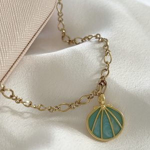 Colourful Shell Necklace - επιχρυσωμένα, μακριά, ατσάλι, πέρλες