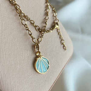 Colourful Shell Necklace - επιχρυσωμένα, μακριά, ατσάλι, πέρλες - 2