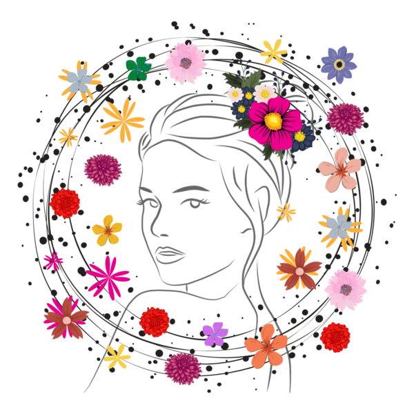 Ψηφιακό πρότυπο "Λουλούδια με γυναικείο σχέδιο" - αφίσες, αυτοκόλλητα, DIY, κάρτες