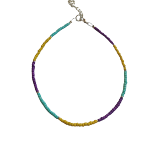 Κοντό κολιέ με πολύχρωμες χάντρες - τσόκερ, χάντρες, κοντά, seed beads
