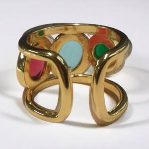 Γυναικείο Δαχτυλίδι COLORS σε χρώμα χρυσό - επιχρυσωμένα, ορείχαλκος, σταθερά, φθηνά - 3