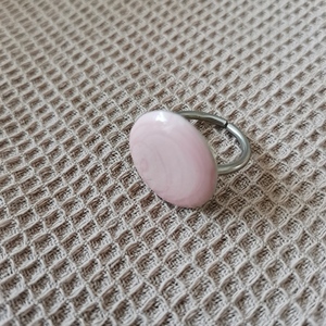 Δαχτυλίδι χρώμα ροζ κουφετι - ασήμι, γεωμετρικά σχέδια, αυξομειούμενα, φθηνά