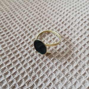 Δαχτυλίδι χρώμα μαύρο - ορείχαλκος, γεωμετρικά σχέδια, αυξομειούμενα, φθηνά