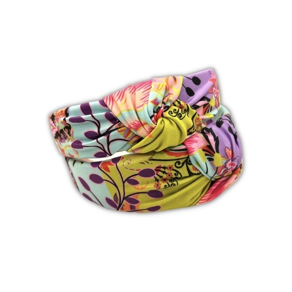 Summer passion knot hairband - ύφασμα, στέκες - 3