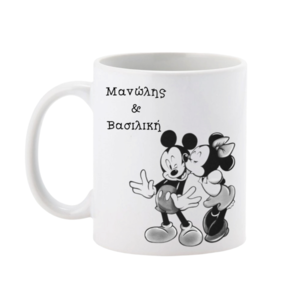 Προσωποποιημένη Κεραμική κούπα "Mickey & Minnie" - πορσελάνη, κούπες & φλυτζάνια, ζευγάρι