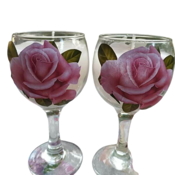 Κερί σε κολονάτο ποτήρι. Πλένεται στο χέρι χωρίς να αλλοιώνεται η εικόνα του τριαντάφυλλου. - αρωματικά κεριά