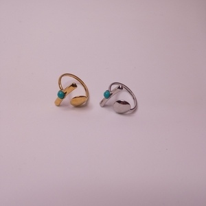 Ατσάλινο δαχτυλίδι με πέτρα χαολιτη - ατσάλι, αυξομειούμενα - 2