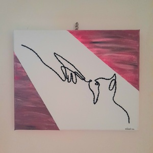 Cat touched - πίνακες & κάδρα, πίνακες ζωγραφικής - 2