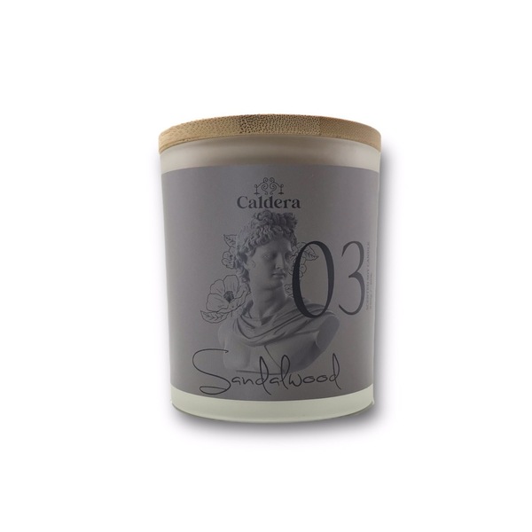 03 SANDALWOOD Χειροποίητο Αρωματικό Κερί Σόγιας 250g - χειροποίητα, αρωματικά κεριά, 100% φυτικό