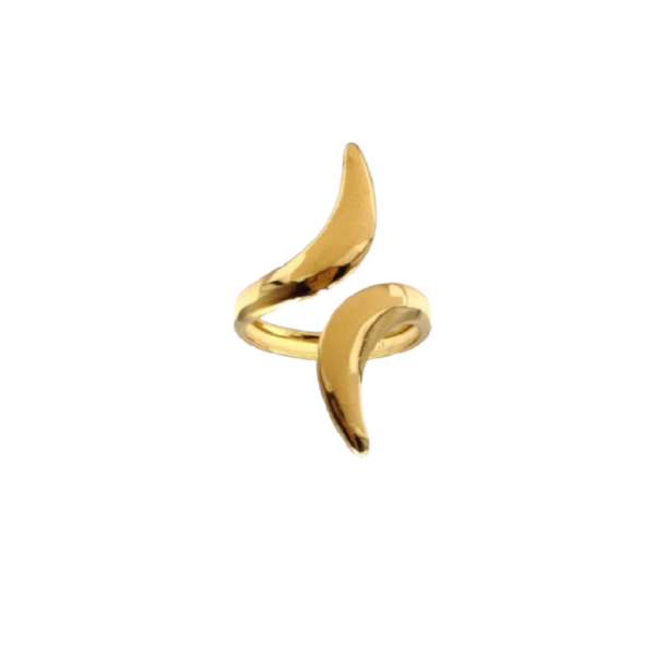 Ατσάλινο δαχτυλίδι χρυσό - γεωμετρικά σχέδια, ατσάλι, αυξομειούμενα