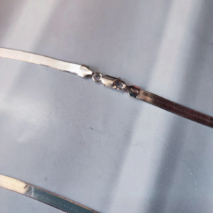 Κολιέ αλυσίδα πλακέ φίδι ασήμι 925° 5mm - ασήμι, αλυσίδες, ασήμι 925, κοντά, επιπλατινωμένα - 3