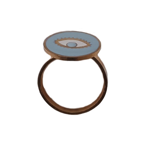 Ατσάλινο Δαχτυλίδι Μάτι - δαχτυλίδια, ατσάλι, επιροδιωμένα, αυξομειούμενα, φθηνά - 2