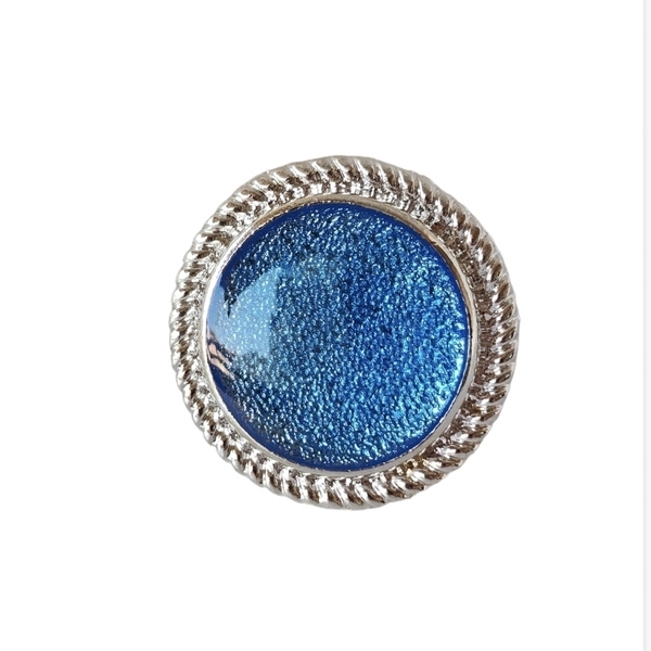 Δαχτυλίδι ρητίνης αυξομειούμενο σε μπλε χρώμα - γυαλί, μεγάλα, αυξομειούμενα - 2