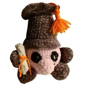 Νάνος φοιτιτης 12εκ. - amigurumi, δώρο έκπληξη, για δασκάλους - 4