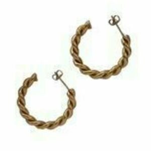 Braids Hoops - επιχρυσωμένα, ασήμι 925, κρίκοι, ατσάλι, φθηνά - 2