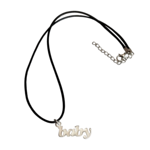 Cord necklace μαύρο "baby" - όνομα - μονόγραμμα, χάντρες, κοντά, boho, δώρα για γυναίκες
