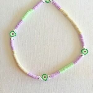 Pastel Summer Collection|Beaded Necklace|Polymer Clay beads | Ochre, Lilac | Multi Colors - ημιπολύτιμες πέτρες, χάντρες, σταθερά