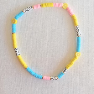 Lemon Summer Collection|Beaded Necklace| Blue, Yellow, Pink |Multi Colors - χάντρες, σταθερά