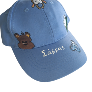 Καπέλο Jockey ζωγραφισμένο στο χέρι για αγόρια και με όνομα του παιδιού - καπέλα - 2