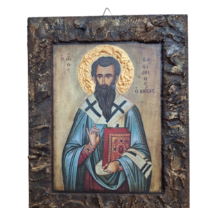 Χειροποίητη εικόνα Αγίου Βασιλείου - πίνακες & κάδρα, ντεκουπάζ, εικόνες αγίων