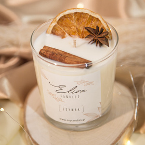 Αρωματικό κερί σόγιας Orange and Cinnamon Candle πορτοκάλι κανέλα 155gr - αρωματικά κεριά, 100% φυτικό, soy candle, soy wax, soy candles - 2