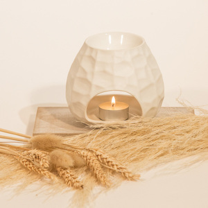 Λευκός Αρωματιστής με σαγρέ υφή 278gr - αρωματικά κεριά, soy candle, soy wax - 2