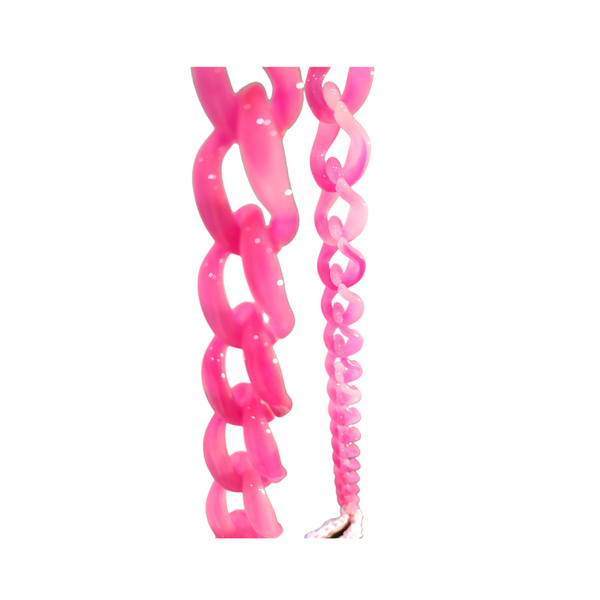 πλεκτή ροζ τσάντα ώμου με κοκάλινη αλυσίδα (27*17εκ) - νήμα, ώμου, all day, πλεκτές τσάντες, μικρές - 3