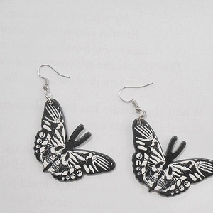 Ακρυλικά σκουλαρίκια πεταλούδα διπλής όψεως, κρεμαστά Skull Butterfly jewelry - διπλής όψης, πεταλούδα, plexi glass, κρεμαστά, γάντζος