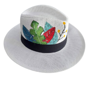 Καπέλο τύπου Panama "Leaves"! - ψάθινα