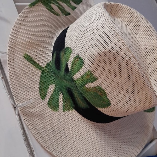Καπέλο τύπου Panama "Monstera ! - ψάθινα - 3