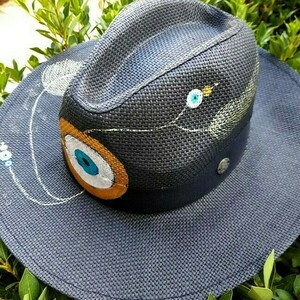 Καπέλο τύπου Panama "Eye"! - ψάθινα - 3