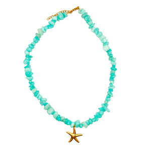 Star necklace - ημιπολύτιμες πέτρες, αστέρι, κοντά, ατσάλι, μενταγιόν