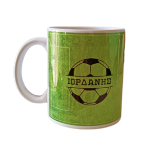 Χειροποίητη προσωποποιημένη κεραμική κούπα "soccer" - όνομα - μονόγραμμα, πορσελάνη, ποδόσφαιρο, κούπες & φλυτζάνια - 4