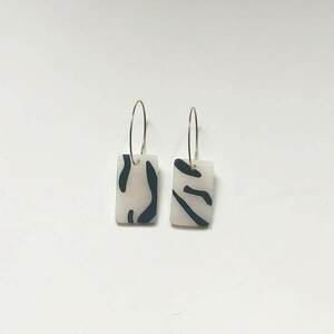 Zebra earrings - πηλός, κρίκοι, μικρά - 2