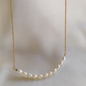 CASHMERE necklace | μαργαριτάρια καλλιέργειας σε ατσάλινη αλυσίδα - μαργαριτάρι, επιχρυσωμένα, ατσάλι, layering - 2
