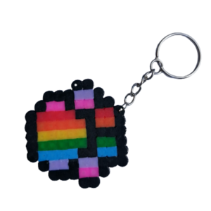 Πατούσα μπρελόκ πολύχρωμη χειροποίητη./ Rainbow paw keychain handmade. - πλαστικό, μεταλλικό, γούρια