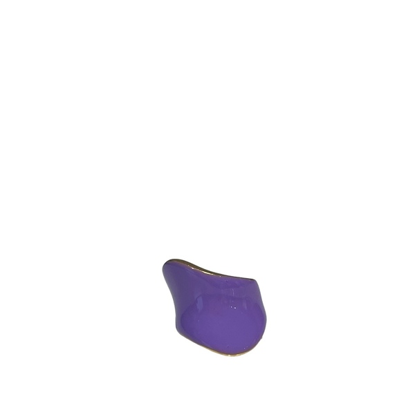 Ατσάλινο δαχτυλίδι με σμάλτο purple - επιχρυσωμένα, σμάλτος, ατσάλι - 3