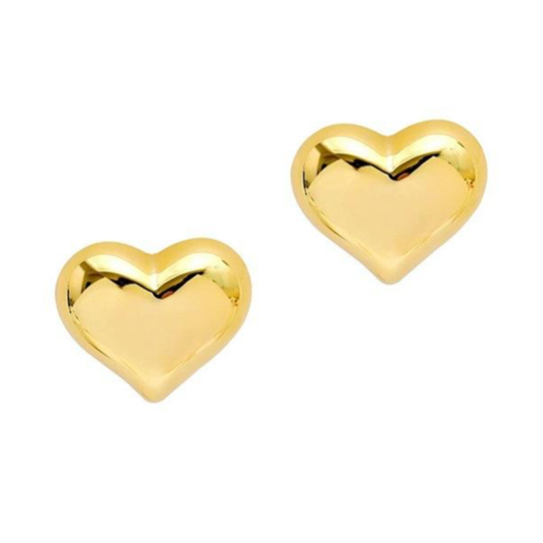 Ατσάλινα σκουλαρίκια EST002 - επιχρυσωμένα, καρδιά, μέταλλο, ατσάλι, κοσμήματα