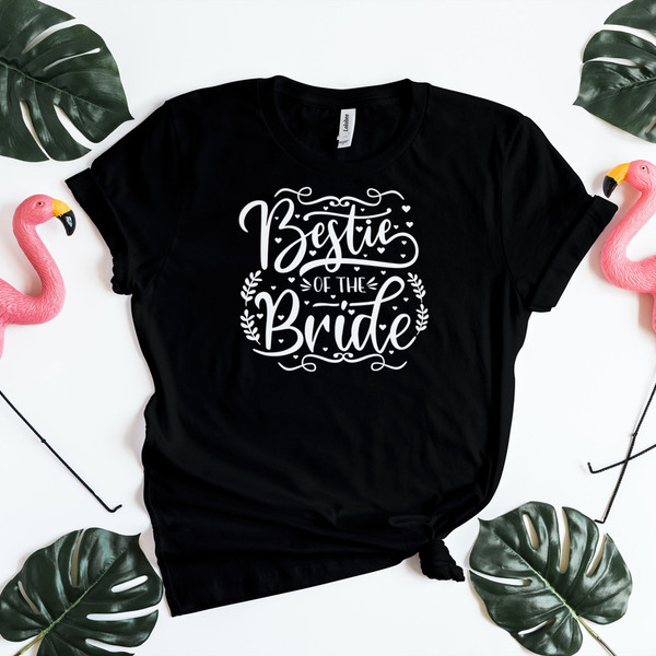 Γυναικείο T-Shirt μαύρο για πάρτι νύφης - Bestie of the bride - t-shirt, είδη για πάρτυ - 2