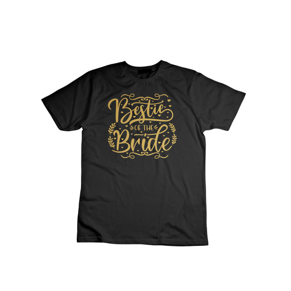 Γυναικείο T-Shirt μαύρο για πάρτι νύφης - Bestie of the bride - t-shirt, είδη για πάρτυ - 3