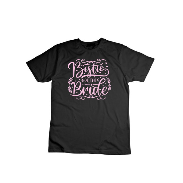 Γυναικείο T-Shirt μαύρο για πάρτι νύφης - Bestie of the bride - t-shirt, είδη για πάρτυ - 4