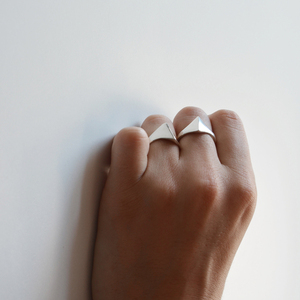 Edge Ring I┃Ασήμι 925 Χειροποίητο δαχτυλίδι - ασήμι 925, γεωμετρικά σχέδια, σταθερά, μεγάλα - 2